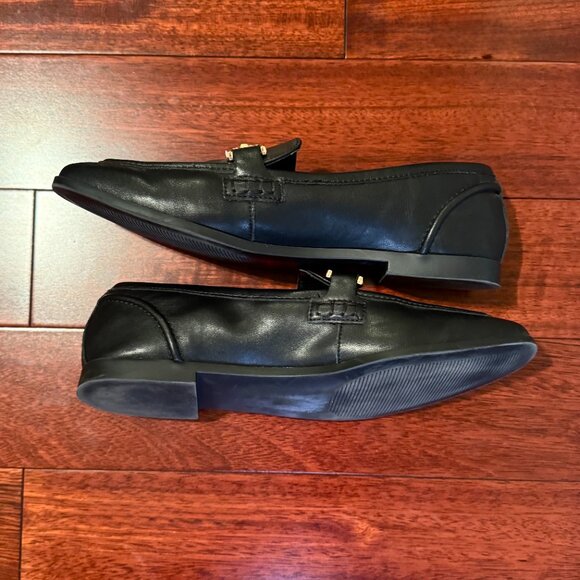 Steve Madden Carrine Loafers in Black Leather with Gold Hardware - Size 8 Womens - Picture 7 of 8